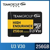 TEAM 十銓 High Endurance Micro SDXC UHS-I U3 V30 256GB 監控專用記憶卡