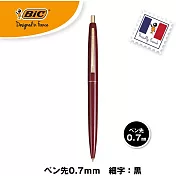 【BIC】Clip GOLD滑順油性原子筆0.7mm ‧ 勃根地紅