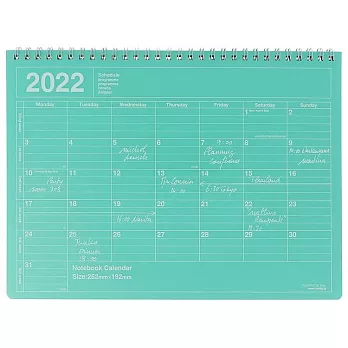 【Mark’s】2022月曆型記事手帳B5變型 ‧ 薄荷綠