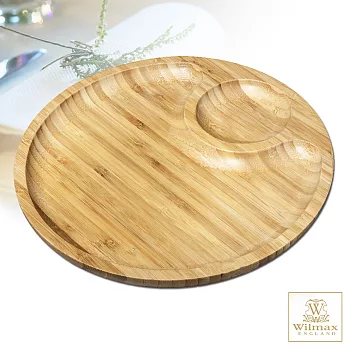 【英國 WILMAX】竹製圓形分隔餐盤/輕食盤 35.5CM