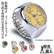 【時光旅人】繽紛色系大數字造型錶戒指-指輪時計  -黃色
