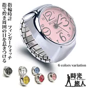 【時光旅人】繽紛色系大數字造型錶戒指-指輪時計  -粉色