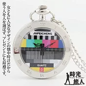 【時光旅人】復古電視機造型翻蓋懷錶附長鍊  -單一款式