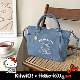Hello Kitty x Kiiwi O! 聯名款．美式復古系列兩用帆布托特包 MOLLY  莫蘭迪藍