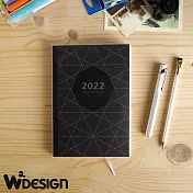[W2Design] 規劃控2022上下翻時效週記A5手帳 (墨炭-幾何)