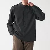 [MUJI無印良品]男有機棉水洗牛津布立領襯衫 XL 深灰