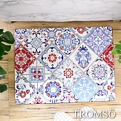 TROMSO廚房防油短皮革地墊-K518S奢華紅花磚(小)