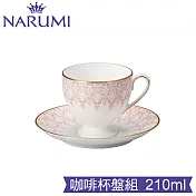 NARUMI日本鳴海骨瓷AURORA粉紅極光骨瓷咖啡杯盤組
