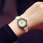 Watch-123 英倫情人-歐風典雅仿舊小盤細帶手錶 _白色