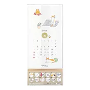 MIDORI 2022桌上型直立月曆(動物插畫)- 小貓咪