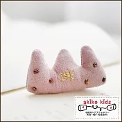 【akiko kids】可愛小巧棉麻三角皇冠造型鴨嘴夾  -粉色