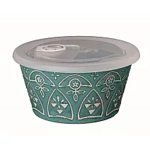 【MARUSAN KONDO】摩洛哥風精美附蓋陶瓷微波碗550ml · 綠