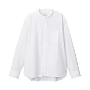 [MUJI無印良品]女有機棉水洗牛津布立領襯衫/ S 白色
