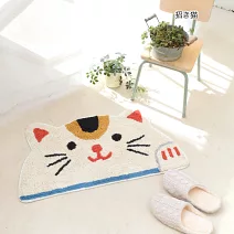 【TOMO】日本可愛動物大頭半圓臉室內腳踏地墊 ‧ 招財貓