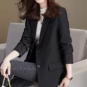 【MsMore】英倫風韓版網紅氣質西裝外套#110723- M 黑