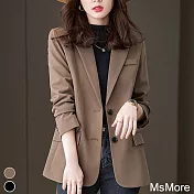 【MsMore】英倫風韓版網紅氣質西裝外套#110723- XL 黑