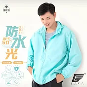GIAT台灣製UPF50+防曬防潑水風衣外套(男女適穿) XXL 粉末藍