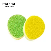 【日本Marna】日本製去茶垢菜瓜布(2枚)-綠-3入組(原廠總代理)