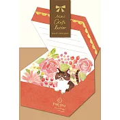 【Wa-Life】冬季限定｜貓咪小禮物美濃和紙小信封紙組 ‧ 紅色