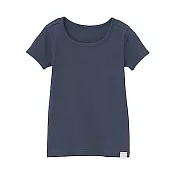 [MUJI無印良品]兒童有機棉針織短袖T恤 110 深藍