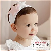 【akiko kids】最閃亮的小星星兒童造型髮帶  -粉+白