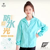GIAT台灣製UPF50+防曬防潑水風衣外套(兒童款) 130 粉末藍