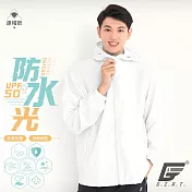 GIAT台灣製UPF50+防曬防潑水風衣外套(男女適穿) M 亮眼白