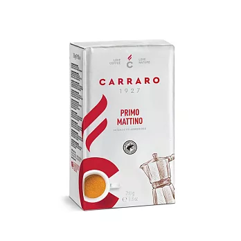 【義大利 Carraro】經典 PRIMO MATTINO 研磨咖啡粉(250g)