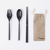 S+ Cutlery 輕巧餐具組 黑