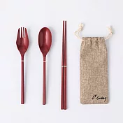S+ Cutlery 輕巧餐具組 紫檀