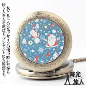 【時光旅人】聖誕老公公造型翻蓋懷錶附長鍊  -單一款式