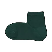 [MUJI無印良品]女棉混足口寬鬆舒適直角短襪 23~25cm 綠色