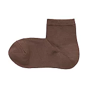 [MUJI無印良品]女棉混足口寬鬆舒適直角短襪 23~25cm 煙燻棕