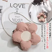 【Sayaka紗彌佳】日系甜美雙面立體花朵斜背肩背二用空氣包 -粉色