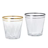 【TOYO SASAKI】Benedire極奢金銀晶透 強化玻璃杯350ml禮盒組(2入)