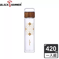 Black Hammer 鐵花窗雙層耐熱玻璃瓶420ml─ 金錢花