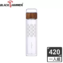 Black Hammer 鐵花窗雙層耐熱玻璃瓶420ml─ 海棠花