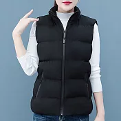 【MsMore】韓版羽絨棉顯瘦百搭背心外套#111084- 2XL 黑