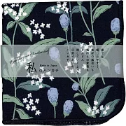 【日本KOJI】繽紛花朵系列紗布純棉方巾 · 綠野秘境(深藍)