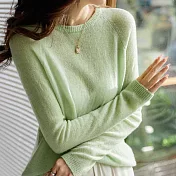 【MsMore】洋氣簡約寬鬆百搭針織上衣#110983- F 果綠