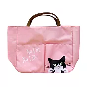 【日本正版】貓咪 輕便手提袋 便當袋/午餐袋/手提袋 大西賢製販 - 粉色款