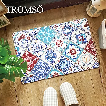 TROMSO科技絨舒柔吸水地墊-奢華紅花磚BS-801