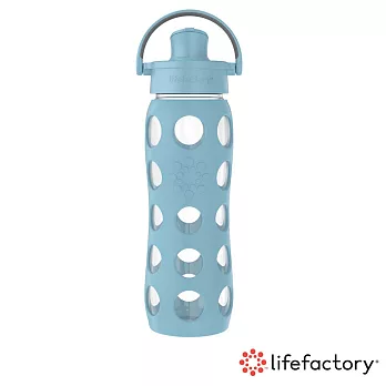 【Lifefactory】玻璃水瓶掀蓋650ml _單寧藍(AFCN-650-DNLB)