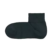 [MUJI無印良品]女棉混足底圈絨直角短襪 23~25cm 黑色
