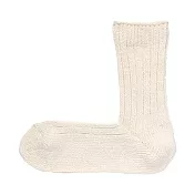 [MUJI無印良品]女棉混節紗直角襪 23~25cm 象牙白