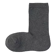 [MUJI無印良品]女棉混足口寬鬆舒適直角襪 23~25cm 墨灰