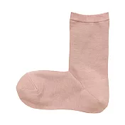 [MUJI無印良品]女棉混足口寬鬆舒適直角襪 23~25cm 粉橘