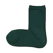 [MUJI無印良品]女棉混足口寬鬆舒適直角襪 23~25cm 綠色