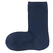 [MUJI無印良品]女棉混足口寬鬆舒適直角襪 23~25cm 暗藍
