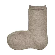 [MUJI無印良品]女棉混足口寬鬆舒適直角襪 23~25cm 摩卡棕